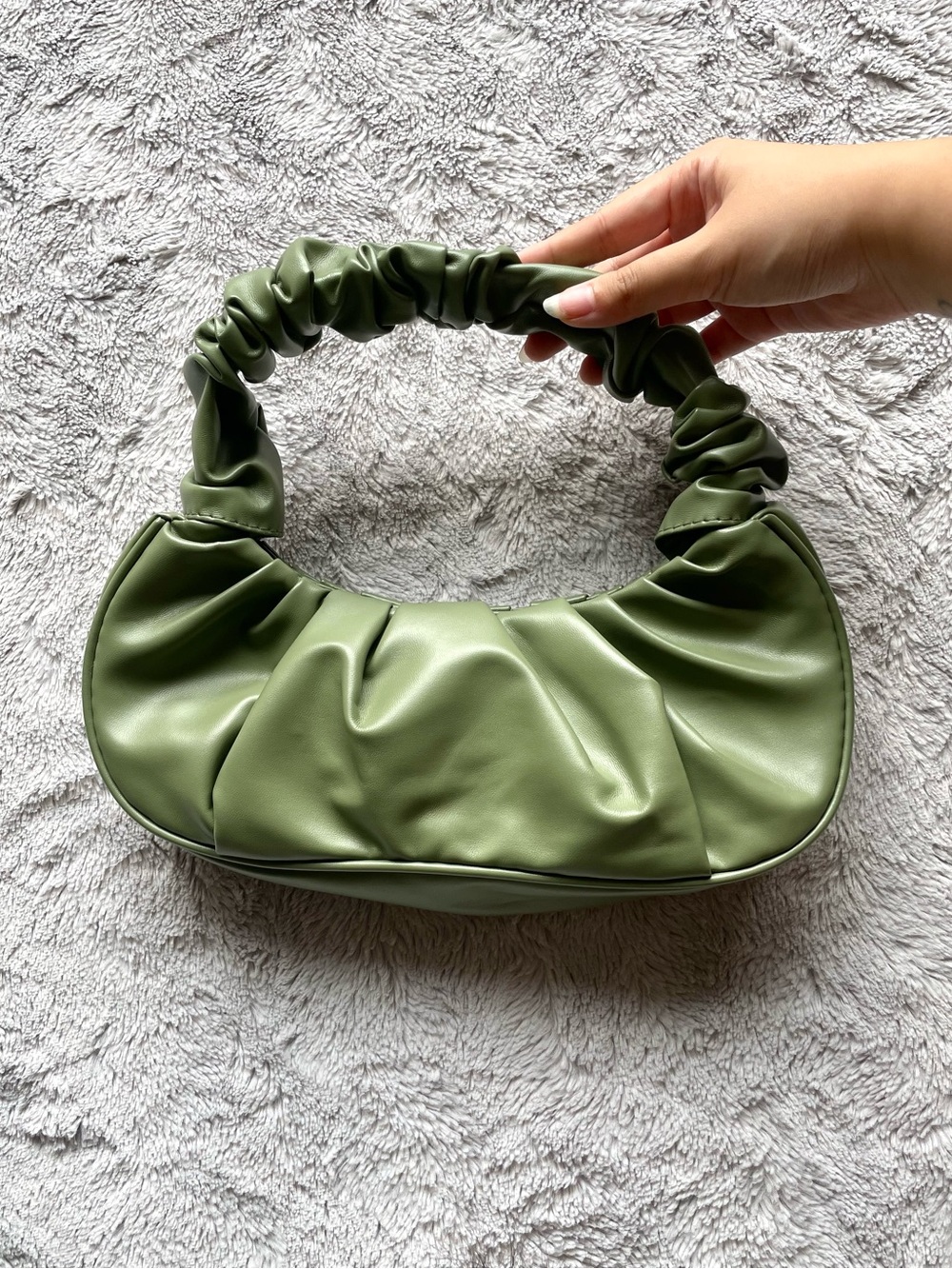 Green Ruched Mini Shoulder Bag - Picture 3 of 4